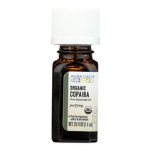 Aura Cacia Certified Organic Pure Copaiba Essential Oil | 0.25 fl. oz. | Copaife - £15.17 GBP