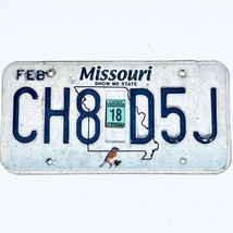 2018 United States Missouri Bluebird Passenger License Plate CH8 D5J - $16.82