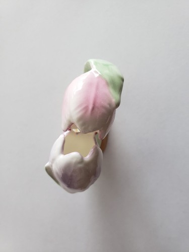 Vintage Pia Bone China Delicate Flower  Napkin Ring Holder Philippines ~ 1986 ~4 Item image 3