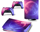 For PS5 Disc Edition Console &amp; 2 Controller Super Moon Vinyl Wrap Skin D... - £12.48 GBP