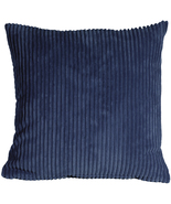 Wide Wale Corduroy 18x18 Dark Blue Throw Pillow, with Polyfill Insert - £31.93 GBP