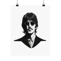 Ringo Starr Portrait Matte Vertical Poster | Black &amp; White Beatles Drumm... - £11.33 GBP+