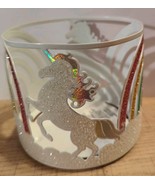 Bath &amp; Body Works White Unicorn Rainbow 3 Wick Metal Glitter Candle Hold... - $392.88 MXN