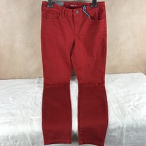 Style &amp; Co Jeans Burnt Red Slit Knee Mid-Rise Skinny Jeans NWT Size 4 - £10.30 GBP