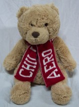Aeropostale Tan Teddy Bear W/ Red &amp; White Scarf 12&quot; Plush Stuffed Animal Toy - £15.82 GBP