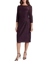 New Tahari Asl Purple Lace Pleated Midi Sheath Dress Size 16 $148 - £56.31 GBP