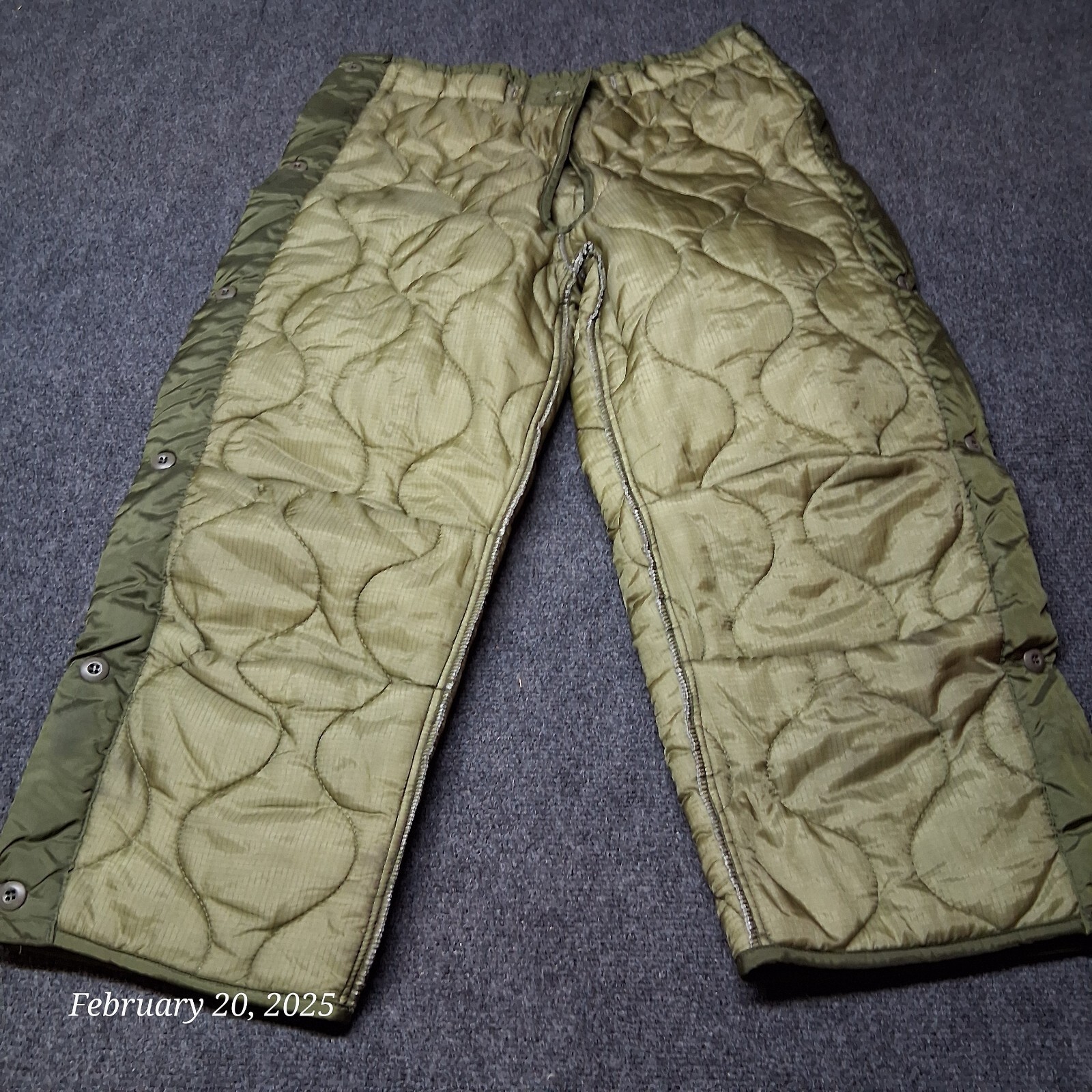 Liner Cold Weather Trousers Mens Field Medium Long Green 8415-01-180-0374 - $21.59