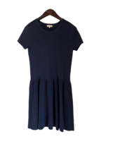 DEMYLEE New York Womens Dress Navy Blue Midi Short Sleeve Size Medium - £25.09 GBP