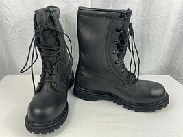 NEW ROCKY RB / 01-01 Black Leather Combat Military Boots - Sz. 7.5 Wide - NWOT - £39.43 GBP