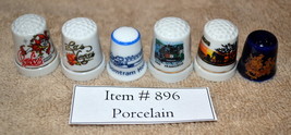 Thimbles, 6 pcs, Porcelain, # 896, porcelain thimbles, antiques, collect... - £11.10 GBP