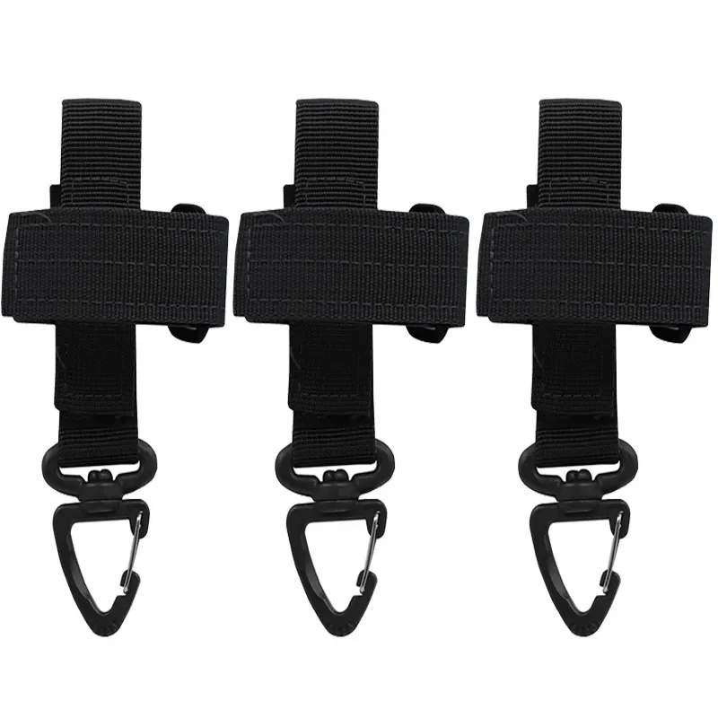 3PCS Outdoor Keychain Tactical Gear Clip Keeper Pouch Belt Keychain Webbing - £9.75 GBP+