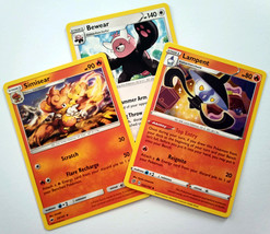  Pokémon 3-pack  TRADING CARDS Simisear 514 Bewear 760 Lampent 608 STAGE 1 - £2.72 GBP