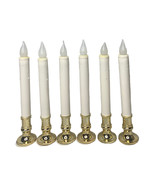 Set of 6 Battery Operated Flameless Window Candles Gold Base Silicone Bu... - $33.55 CAD