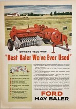 1957  Print Ad Ford 250 Hay Balers Bales in Farm Field Barn &amp; Farmhouse - £14.61 GBP