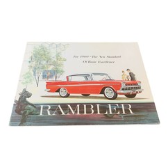 Nash Rambler Advertisement Fold Out Car Ad Sign Pamphlet vtg 1960 Ambassador red - £31.03 GBP
