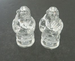 Santa Gorham Holiday Traditions Salt &amp; Pepper Shaker Set Clear Crystal Germany - £19.68 GBP