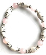 AA Big Book Bracelet Pink Silver Beads Made With Pages From Alcoholics A... - £17.57 GBP