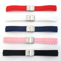 New Silicone Rubber WATCH STRAP BAND Mens Ladies Deployment Clasp Waterp... - £12.98 GBP