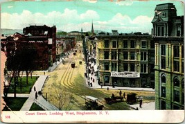 Vtg Postcard 1910s Binghamton NY New York Court Street Looking West UNP - £9.76 GBP