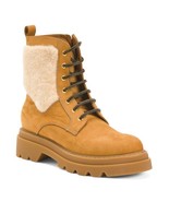 VOILE BLANCHE Cleofe Shearling Lined Leather Booties in brown sz 38 NEW - $127.71
