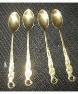 Vintage Lot of 4 brass or gold finish demitasse spoons Marked - $34.80 CAD