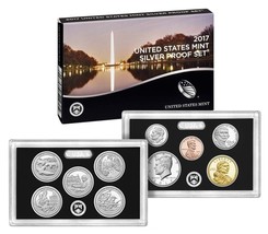 2017 S US Mint Silver Proof Set - 10 Coins COA Original Box - £66.68 GBP