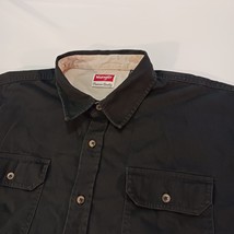 Wrangler Premium Quality Long Sleeve Button Up Pocket Black Shirt Men's Size 2XT image 5