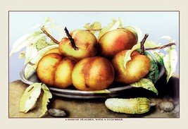 A Dish of Peaches with a Cucumber - $372.24 MXN