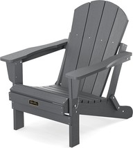 Serwall Adirondack Chair For Patio Garden Outdoors Fire Pit- (Folding Gray) - £164.34 GBP