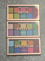 Profusion Cosmetics 10 Shade Eyeshadow Palette Neon Pastel &amp; Spectrum - Lot of 3 - £10.62 GBP
