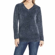 Orvis Chenille V Neck Pullover Longsleeve Tunic Sweater Blue Women’s Size Medium - £18.39 GBP