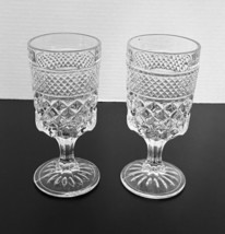 Wexford Anchor Hocking Stemmed Goblet Water Tumbler 6 1/2&quot; Crystal Lot of Two - £14.27 GBP