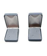 Pair Gunther Mele Blue Gray Leatherette Jewelry Gift Box Earrings 3x2 1/... - £9.16 GBP