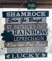St Patrick&#39;s Day Shamrocks Hanging Sign Irish Wall Decor NEW-11” - £16.37 GBP