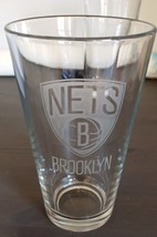 SET - Brooklyn Nets Custom Pint Beer Glass Etched Tumblers Drinkware Gift - £33.63 GBP+