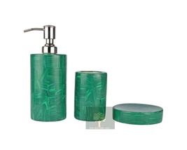 Malachite Bathroom set | Soap Dispenser | Handmade Bathroom set | Soap Dish Set - £252.52 GBP