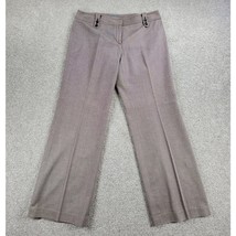 Ann Taylor Womens Dress Pants 12 Brown Textured Wide Leg Career Ankle Tr... - $25.83