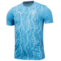 Puma Manchester City Pre-Match SS Jersey Men&#39;s Scccer T-Shirts Top NWT 777578-21 - £61.36 GBP