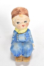 Vtg Dutch Russian Boy Shelf Sitter Enesco Japan Figurine Blue Coat Yello... - $24.74