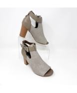 Solesenseability Womens Memory Foam Olive Gray Canvas Peep Toe Heel Size... - $495.74 MXN