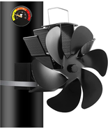 6-Blades Wood Stove Fan with Hose Clamp, Pipe Heat Powered Stove Fan The... - €32,80 EUR