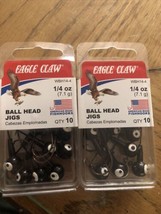 20 Eagle Claw Ballhead Fishing Jigs 1/4 oz Black &amp; White Eye Ball Head &amp;... - $17.93