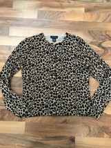ANN TAYLOR merino Wool Angora Blend Giraffe Print Cardigan Sweater Size S - $25.06
