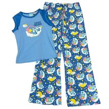 Care Bears Sweet Dreams Blue Pajama Set Medium 100% Cotton Womens Sleepwear - $38.40