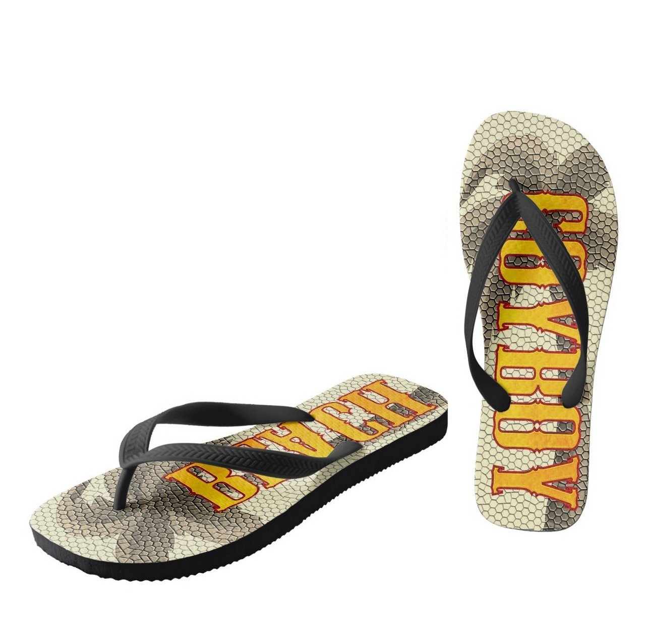 Beach Cowboy "Ghost Town" PREMIUM Flip Flops - Thick Havana Style - Wide Straps