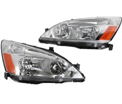 For 2003-2007 Honda Accord Pair LH RH Headlight Assemblies w Silver Hous... - $67.47