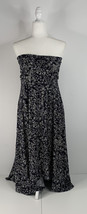 Chris &amp; Carol  Size Small High Low black white floral strapless dress O9 - £8.77 GBP
