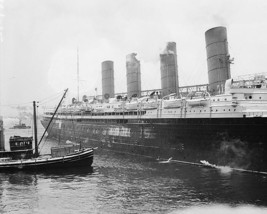 RMS Lusitania of Cunard Line arrives in New York Harbor Photo Print - $8.81+