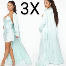 Fashion Nova Mint Till Night 2 Piece Robe &amp; Nighty Dress Set~Size 3X - £26.40 GBP