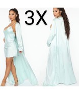 Fashion Nova Mint Till Night 2 Piece Robe &amp; Nighty Dress Set~Size 3X - £26.47 GBP